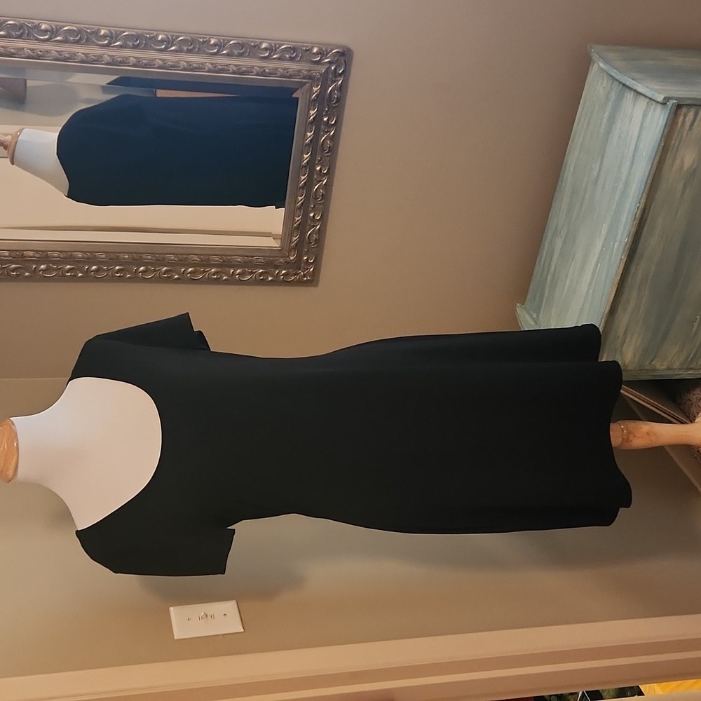 Plain Black Polyester Dress